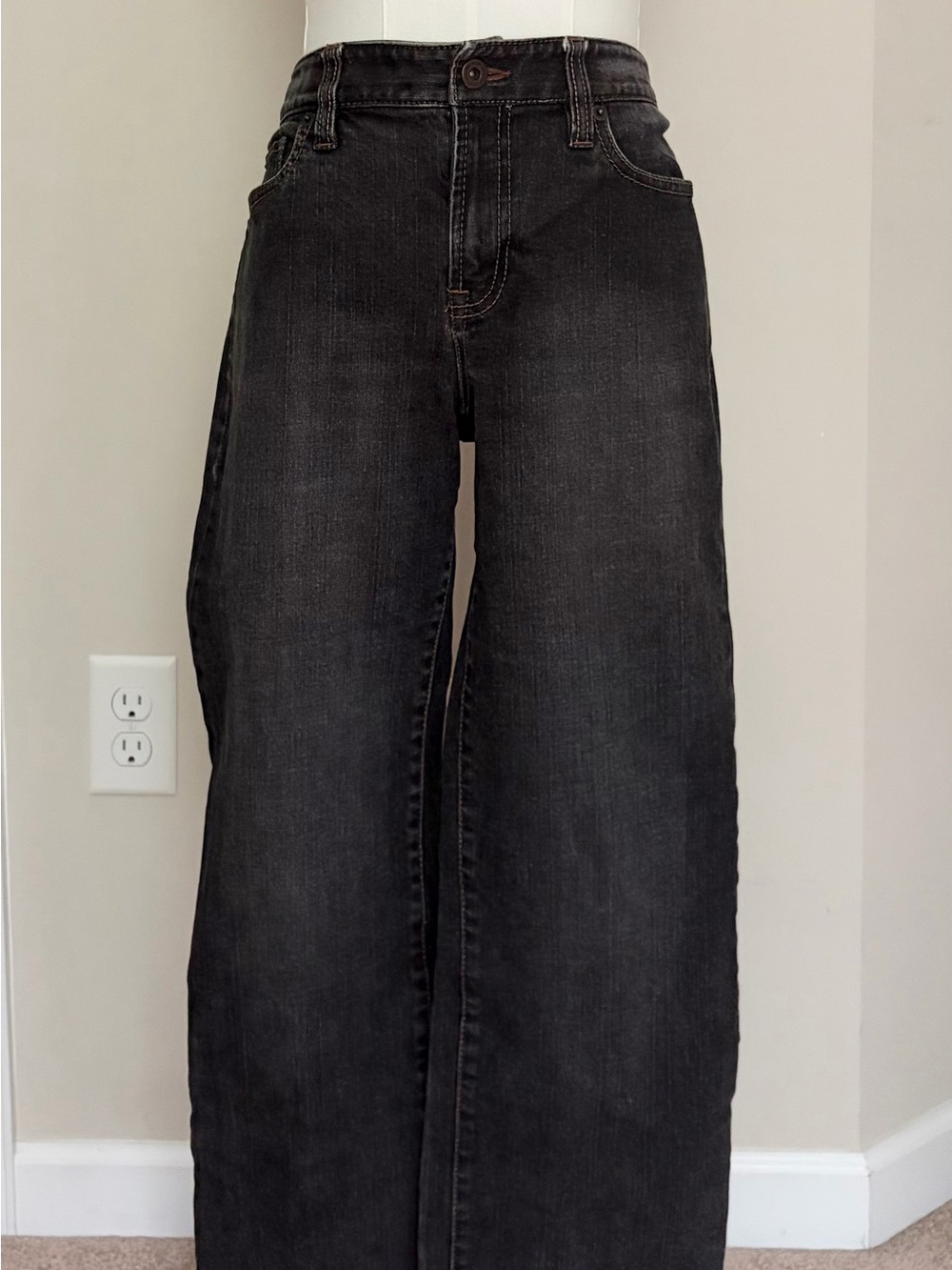 EUC LOFT Black Washed Low-rise Boot Cut Jeans